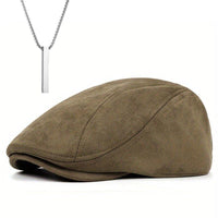 2-Pcs Set: One Hat and One Necklace, Men's Antler Beanie, New Youth Newsboy Cap, Windproof Warm Winter Hat, Christmas Party Accessory - Buy online at  Vibe In Cart.