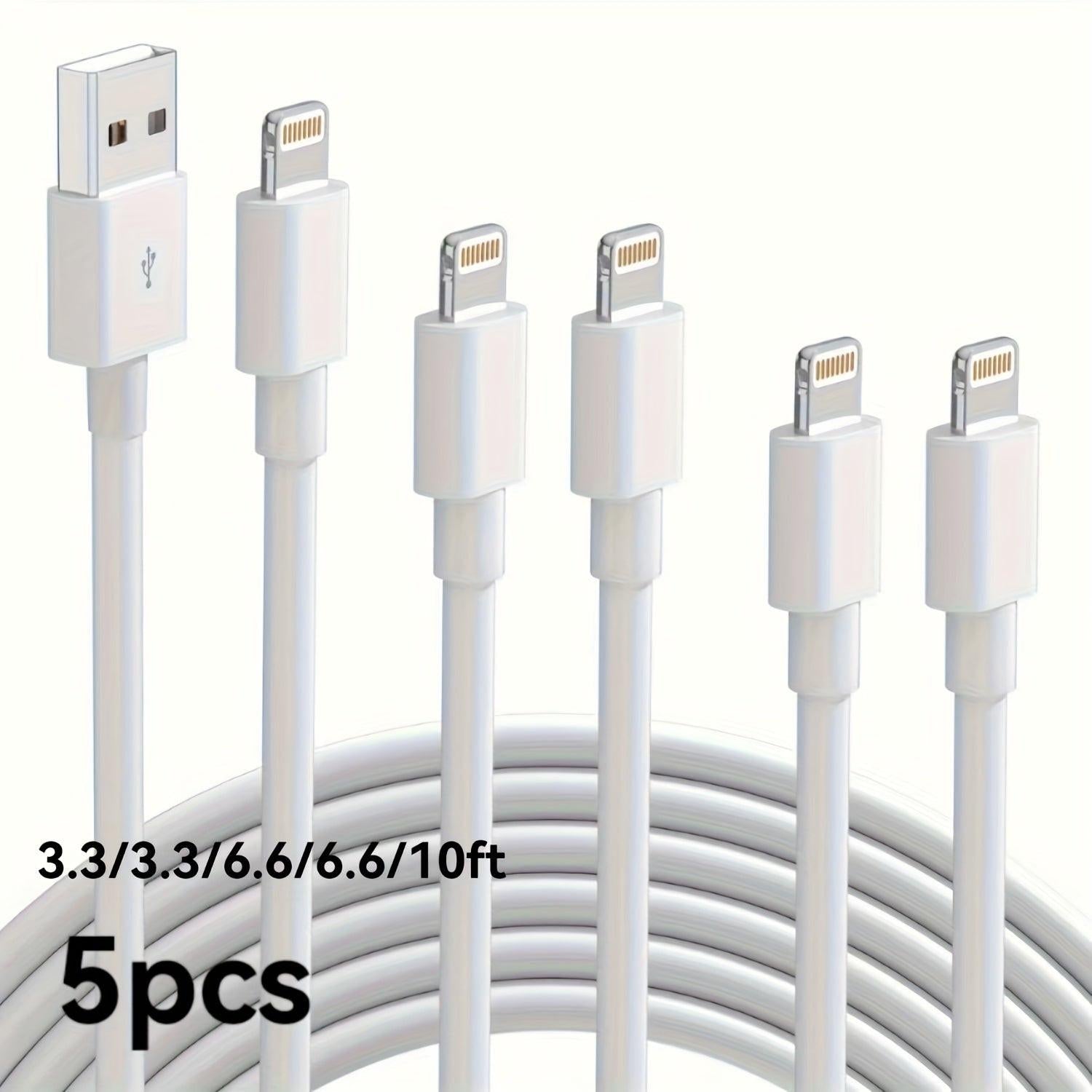 5pcs MFi Certified 6ft Lightning to USB Fast Charging Cables for iPhone 12/11 Pro/11/XS MAX/XR/8/7/6s/6/5S/SE and for iPad Pro Original - Buy online at  Vibe In Cart.