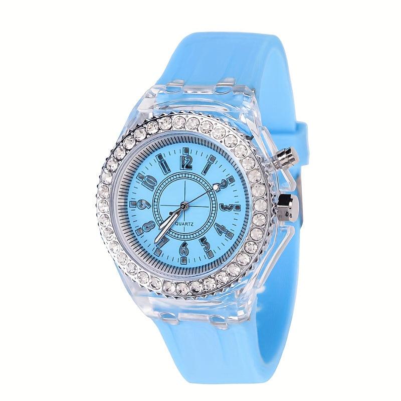 Bright Rhinestone LED Fashion Trendy Unisex Student Couple Jelly Quartz Watch - Buy online at  Vibe In Cart.