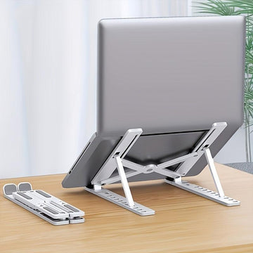 [Foldable Laptop Stand] Portable, Foldable, Ventilated ABS Plastic Adjustable Laptop Stand | Sturdy Design with Anti-Slip Pads, Lightweight and Easy to Clean, Durable Laptop Cooling Stand - Buy online at  Vibe In Cart.
