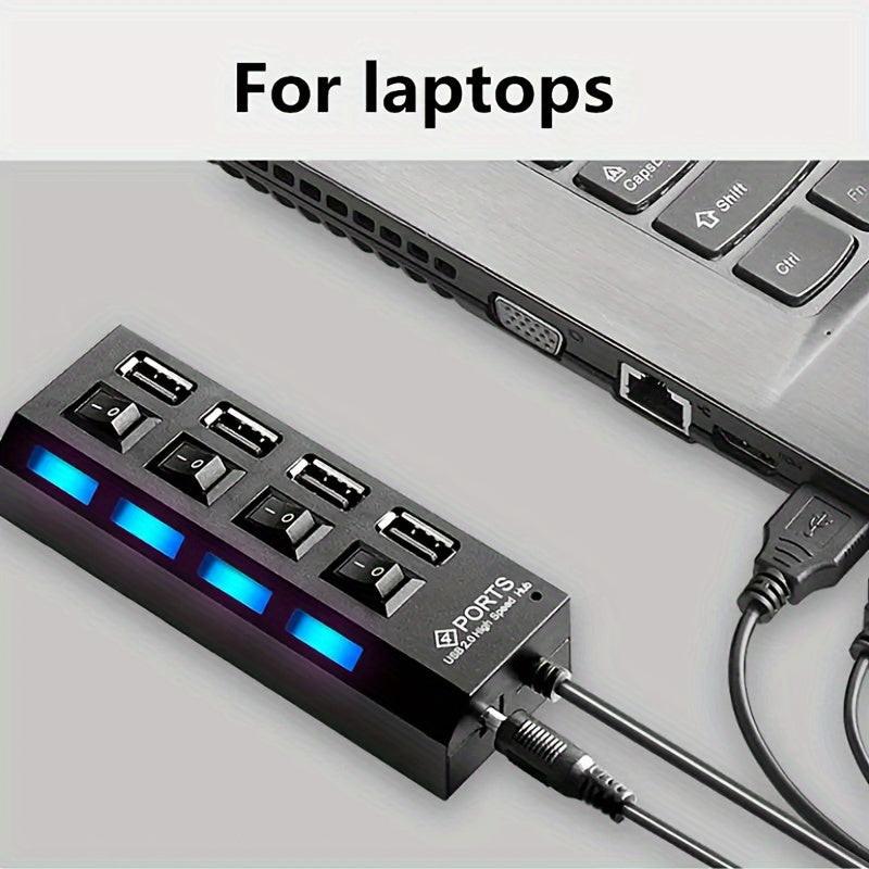 2pcs/1pc High-Speed 4/7 Port USB Splitter Hub, USB 2.0 Hub with Power Supply, Multi-Port Switch Hub Extension Dock, 11.81 Inch Cable - Buy online at  Vibe In Cart.