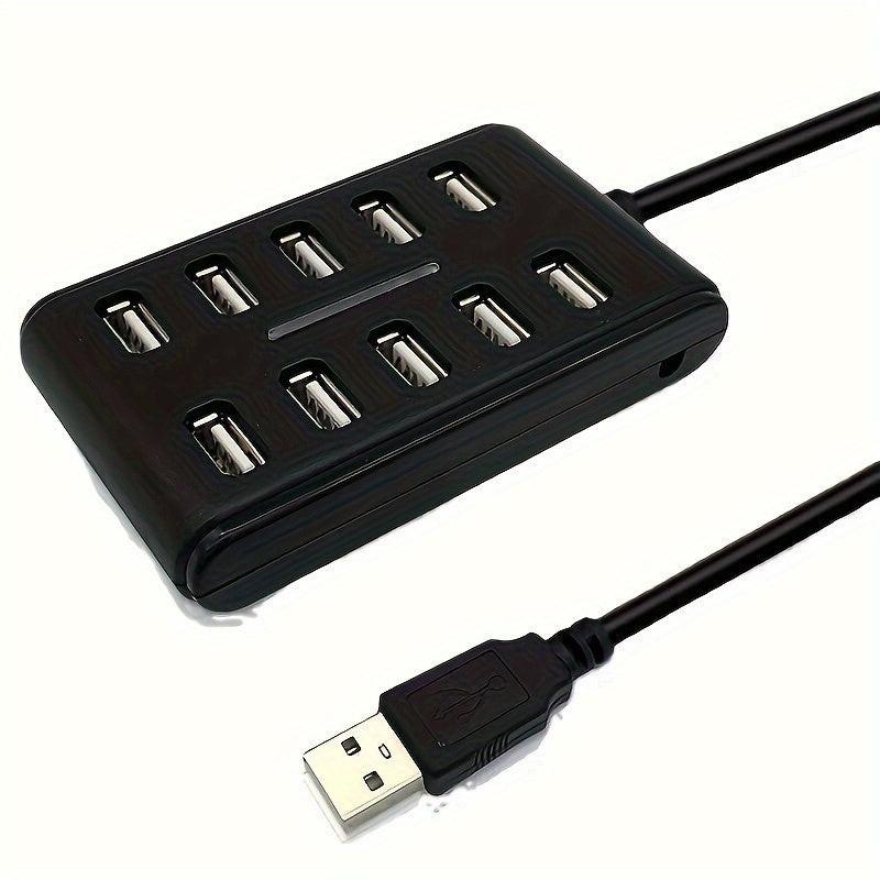 1pc Portable General Purpose Work Home With Switch ABS Plastic Double Row Ten Port USB HUB - Buy online at  Vibe In Cart.