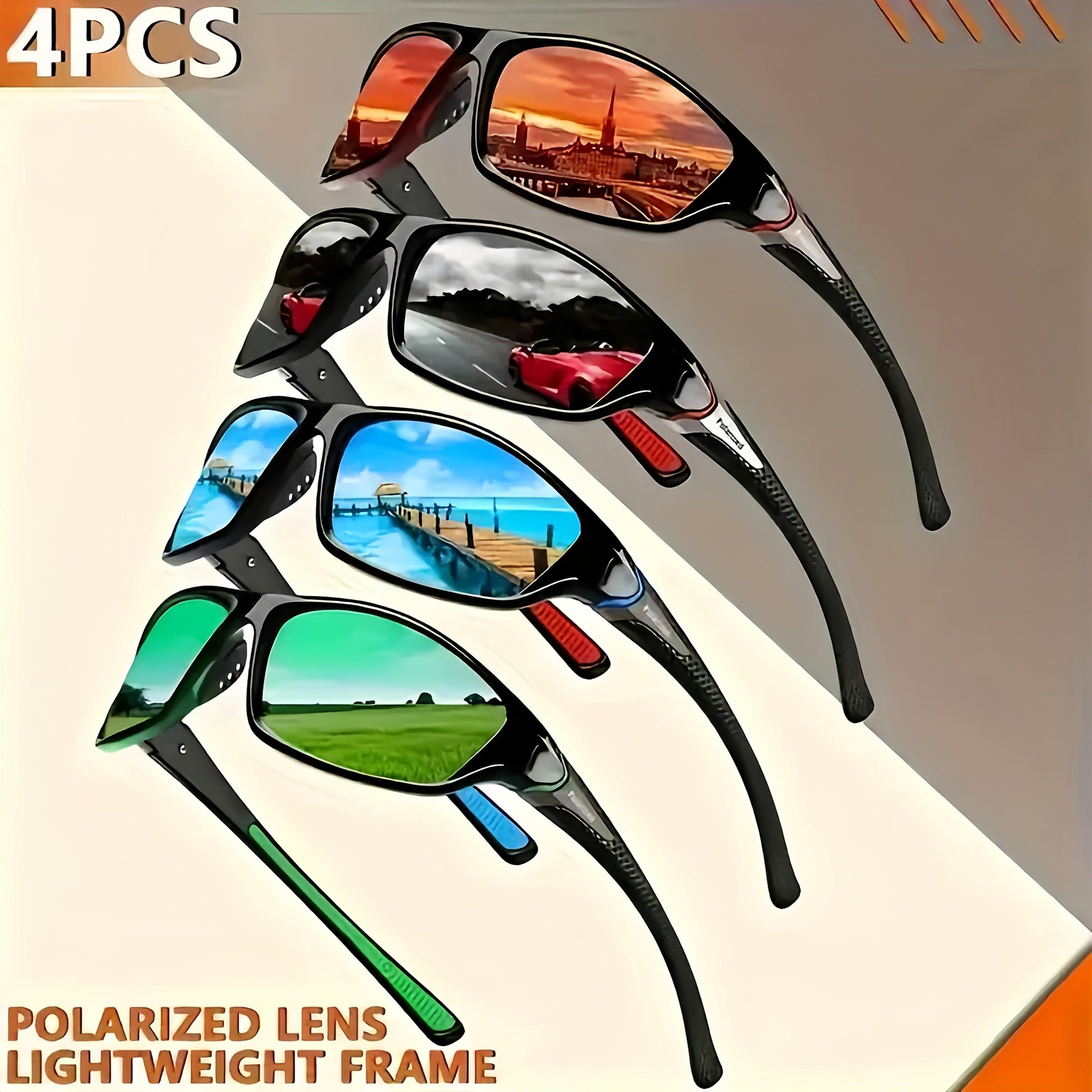 4 Pairs Of Fashionable Polarized Men'S Glasses, Suitable For Summer Cycling, Sports, Leisure, Outdoor Fishing, Driving, And Daily Commuting - Buy online at  Vibe In Cart.