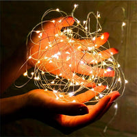 [USB Fairy String Lights] 1pc 20/50/100 LED USB Fairy Lights | Copper Wire String Lights, Warm White Multicolor White | Home, Bedroom, Wedding, Christmas, Holiday, Halloween Decorations - Buy online at  Vibe In Cart.