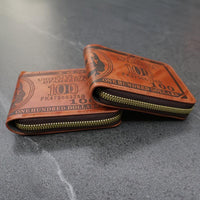 Men'S Faux Leather Zipper Wallet, Street Style, Black, Ultra Light, Retro Printed, USD Short Zipper Cross Border, with Grommets, Non-Braided Weaving, Hand Wash or Professional Dry Clean, for Friends, Husbands, Commuting, Busi - Buy online at  Vibe In Cart.