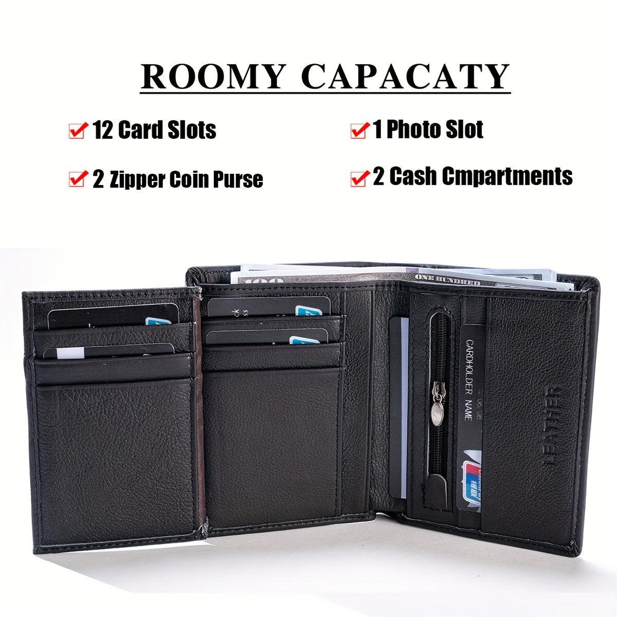 [Genuine Leather Card Holder] Genuine Leather Vintage Thin Vertical Short ID Credit Card Holder Wallet | 1pc for Men & Women, Solid Color, Lining, Non-Braided - Ideal for Thanksgiving, Father's Day, Christmas, Valentine's Day - Buy online at  Vibe In Cart.