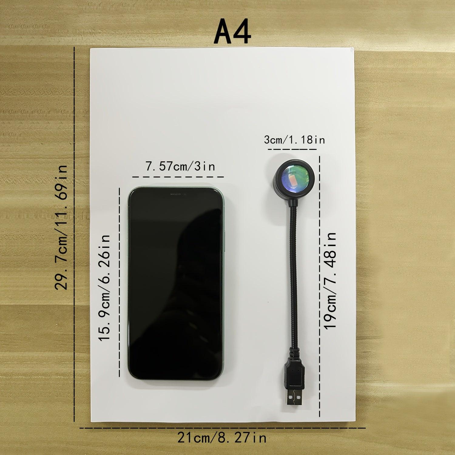 Modern USB- Projector Lamp with Rainbow & Sunset Color Changing Floor/Desk Lamp - USB-Operated Night Light Suitable for Bedroom, Living Room Decor, Romantic Gift, Plug-in Table Light - Buy online at  Vibe In Cart.