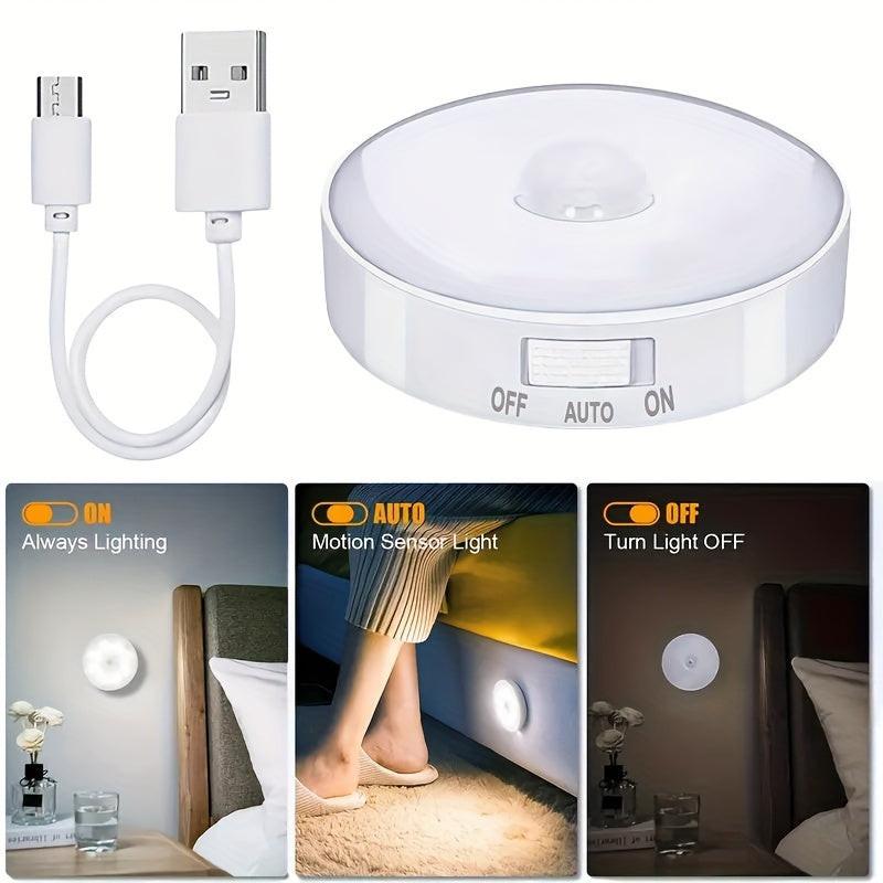 8 LED Rechargeable Motion Sensor Light Indoor, Adhesive Motion Sensor Night Light, White/Warm White, Suitable for Closets Cabinets Kitchens Hallways Stairs, Home Emergency Light, 1pc - Buy online at  Vibe In Cart.