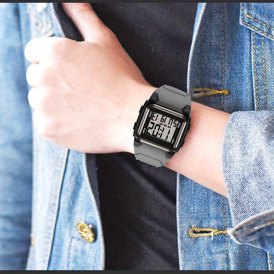 Stylish Square Large Screen Sports Electronic Watch, Night Light Wrist Watch, Suitable For Boys And Girls, Birthday Gift - Buy online at  Vibe In Cart.
