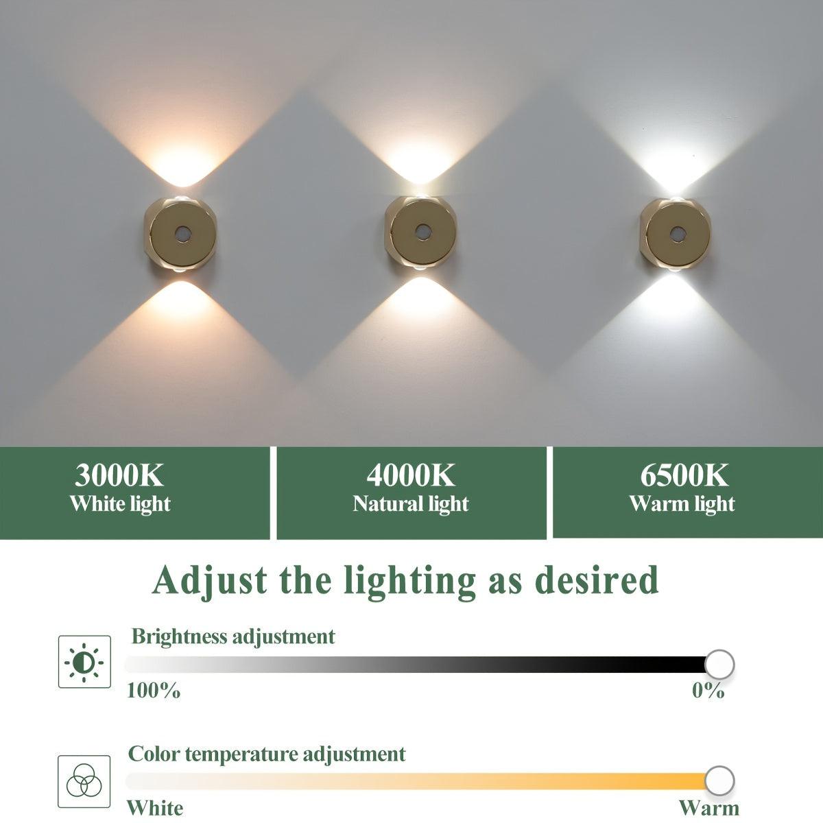 1pc Motion Sensor Light with USB Charging, Two-Way Switch, Adjustable Brightness & Color, Battery-Powered (), Freestanding Wall-Mounted Design for Entryway - Buy online at  Vibe In Cart.