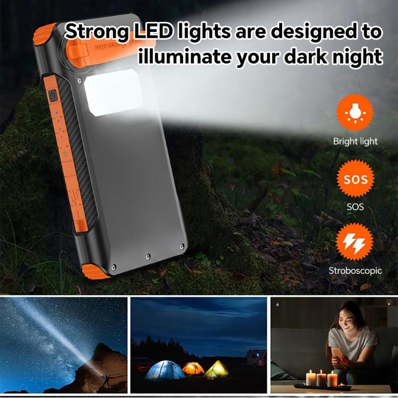 4000mAh Large Capacity Power Bank, Multi-functional Mobile Phone Charger, Can Carry Multiple Charging Cables To Charge Multiple Devices At The Same Time, Equipped With Solar Charging, USB Charging And Hand-crank Charging, Can - Buy online at  Vibe In Cart.