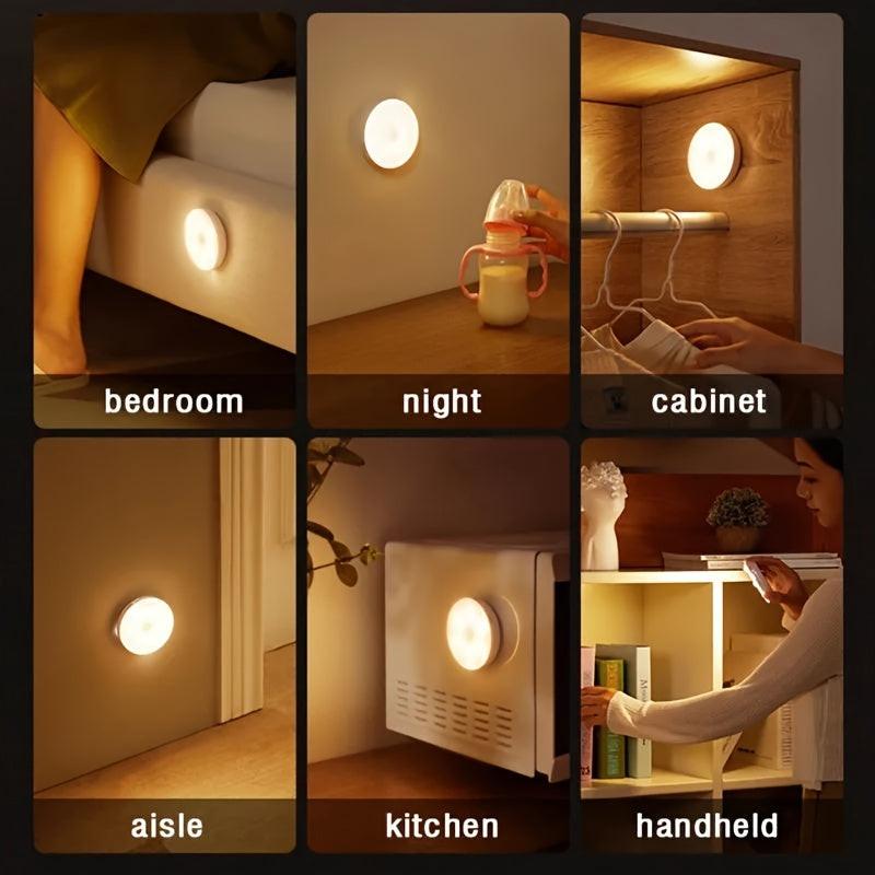 8- USB Rechargeable Night Light with PIR Motion Sensor, Adhesive Magnetic Strip for Closets, Cabinets, Stairs, Bedrooms, And More! - Buy online at  Vibe In Cart.