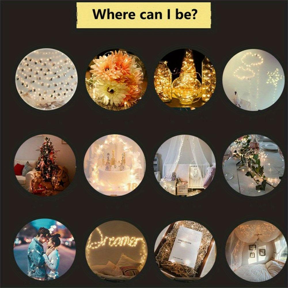 [USB Fairy String Lights] 1pc 20/50/100 LED USB Fairy Lights | Copper Wire String Lights, Warm White Multicolor White | Home, Bedroom, Wedding, Christmas, Holiday, Halloween Decorations - Buy online at  Vibe In Cart.