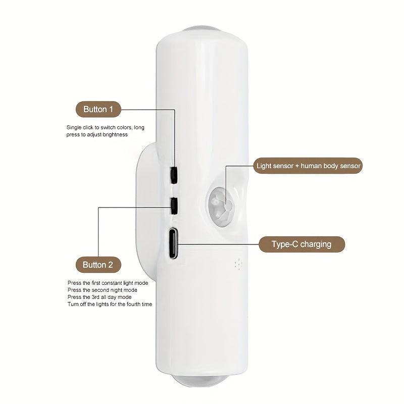 [USB Rechargeable LED] 1pc/2pcs/4pcs Motion Sensor Night Light, Magnetic Wall Light, Detachable Wall-Mounted Lighting with Lens, Up and Down Illumination, USB Rechargeable LED Light, Wireless Stair Light, Indoor Wooden Wall L - Buy online at  Vibe In Cart.