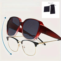 Rectangle Fit Over Sunglasses with Polycarbonate Frame and Anti-Reflective Lenses