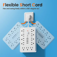 1pc Multi-Functional Surge Protection Power Strip With USB Port - 11 AC Outlets With 4 USB-A Ports And 2 Type-C Ports And Short Cord/5 FT/10 FT Extension Cord - For Office, Study, Home, And School Use - Power Socket With Over - Buy online at  Vibe In Cart.