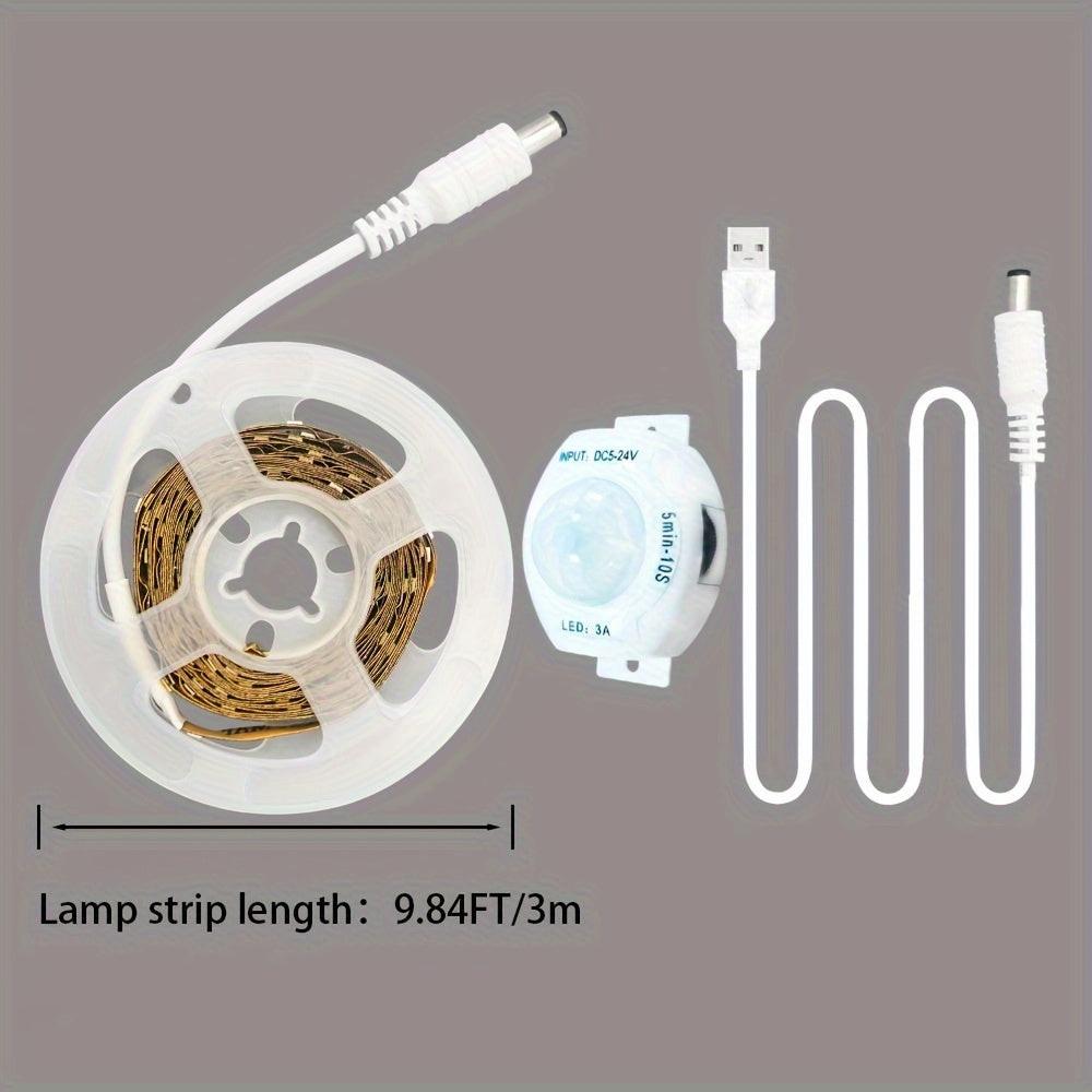 1 Roll LED Light Strip Motion Sensor Light, DC5V Warm White Light Body Sensor Light, 3.28ft To 16.4ft Flexible Light Strip, Suitable For Stairs, Corridors, Mirrors, Cabinets, Bedrooms And So On - Buy online at  Vibe In Cart.