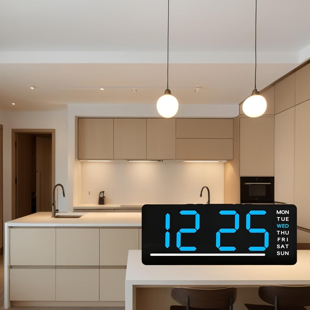 [Dual Alarm Clock] 1PCS Fashionable Large Digital Dual Alarm Clock with Mirror, Weekday Display, Snooze Function, Minimalist Design, USB-Powered Desk Clock for Living Room, Bedroom, Study, Office, Home Decor Art Piece - Buy online at  Vibe In Cart.