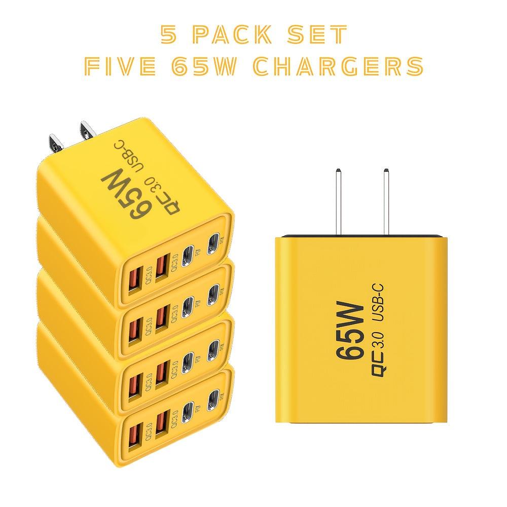 3pcs/5pcs 65W Fast Charger Set for Xiaomi, for Huawei Dual QC3.0 & PD Ports - USB-C Power Delivery, 110V/220V, 50-80W Output, Compact Design for Smartphones & Tablets, Tablet Charging Solution, Modern Charging Tech, Highquali - Buy online at  Vibe In Cart.