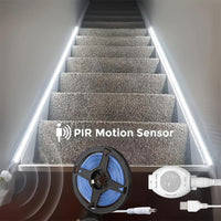 16.4 Feet LED Motion Sensor Light Strip - USB Powered, Self-Adhesive, Floating Bed Light Strip, Flexible White Light Suitable for Bed Edges, Mirrors, Cabinets, And Stairs. - Buy online at  Vibe In Cart.