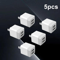 USB Wall Charger, Dual Port Quick Charger Plug Cube for iPhone 15 14 13 12 11 Pro Max 10 SE X 8 7 Plus Power Block Fast Charging Box Brick - Buy online at  Vibe In Cart.