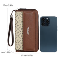 Classic PU Women'S Wallet, Long, Color-Block, Double-Layer Design, Zipper Closure, Zip Pocket, Photo Separation Layer, Nylon Lining, Continental Form Factor, with Positioning Printing for Women - Buy online at  Vibe In Cart.