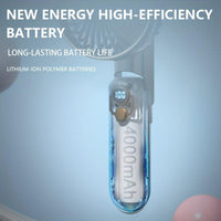 NEW USB charging foldable handheld small fan, can hang neck and desktop, can be handheld, detachable and clean, digital display, five speed adjustment, with power bank function, 4000mAh outdoor small fan - Buy online at  Vibe In Cart.