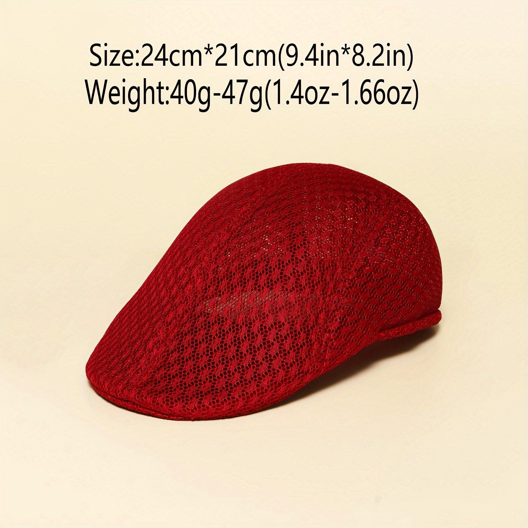 Korean Version of Simple Solid Color Hollow Breathable Mesh Light Plate Forward Hat Outdoor Play All Shade Retro Painter Hat - Buy online at  Vibe In Cart.
