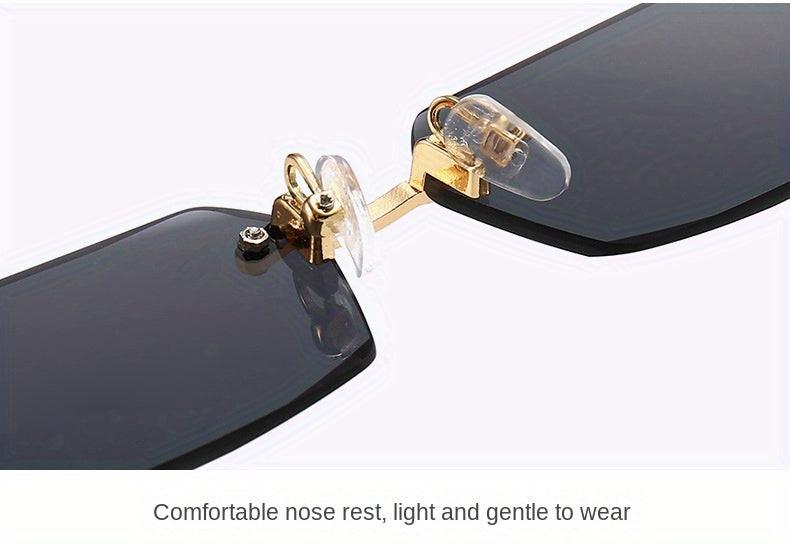 1pc Trendy Rimless Y2K Glasses for Women Men Punk Frameless Rectangle Glasses Retro Gradient Shades Driving Travel UV400 Eyewear The Perfect Gift - Buy online at  Vibe In Cart.