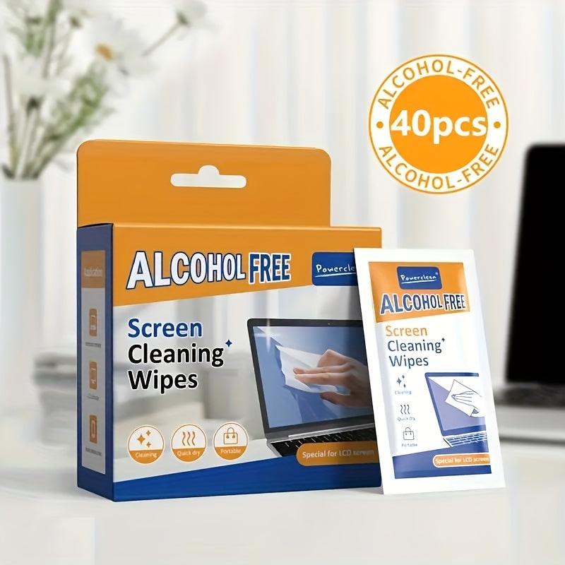 [40 Individually Packed] 40 Individually Packed Cleaning Wipes - 1 Box | Portable LCD Screen Cleaner for Phones, Computers, TVs, Tablets & Laptops | Quick Dust & Stain Removal, No Residue, Home & Office Use - Buy online at  Vibe In Cart.