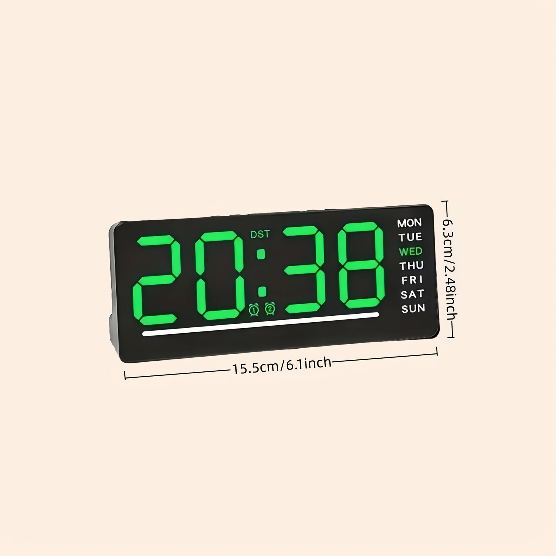 [Dual Alarm Clock] 1PCS Fashionable Large Digital Dual Alarm Clock with Mirror, Weekday Display, Snooze Function, Minimalist Design, USB-Powered Desk Clock for Living Room, Bedroom, Study, Office, Home Decor Art Piece - Buy online at  Vibe In Cart.