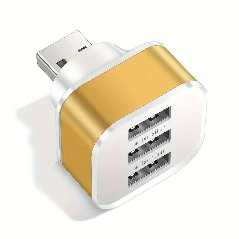 3-Port USB 2.0 Hub Splitter Adapter | Multi-Color Compact Charger Extender for Computers | Durable Plastic with Metallic Finish | Space-Saving Design | Ideal for Home & Office Use, USB Expansion Hub | Stylish Gadget Accessory - Buy online at  Vibe In Cart.