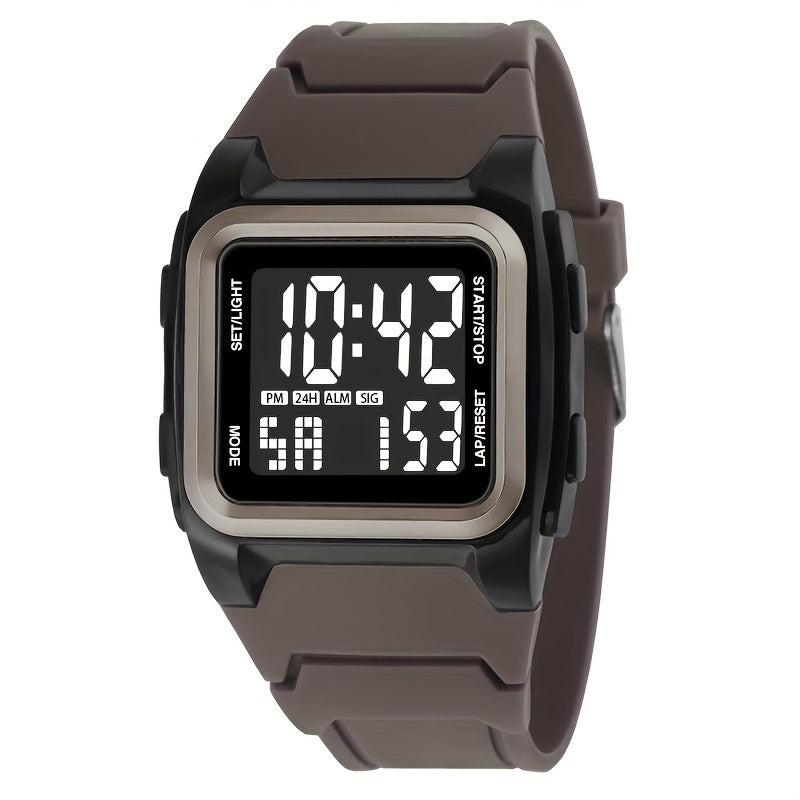 Stylish Square Large Screen Sports Electronic Watch, Night Light Wrist Watch, Suitable For Boys And Girls, Birthday Gift - Buy online at  Vibe In Cart.