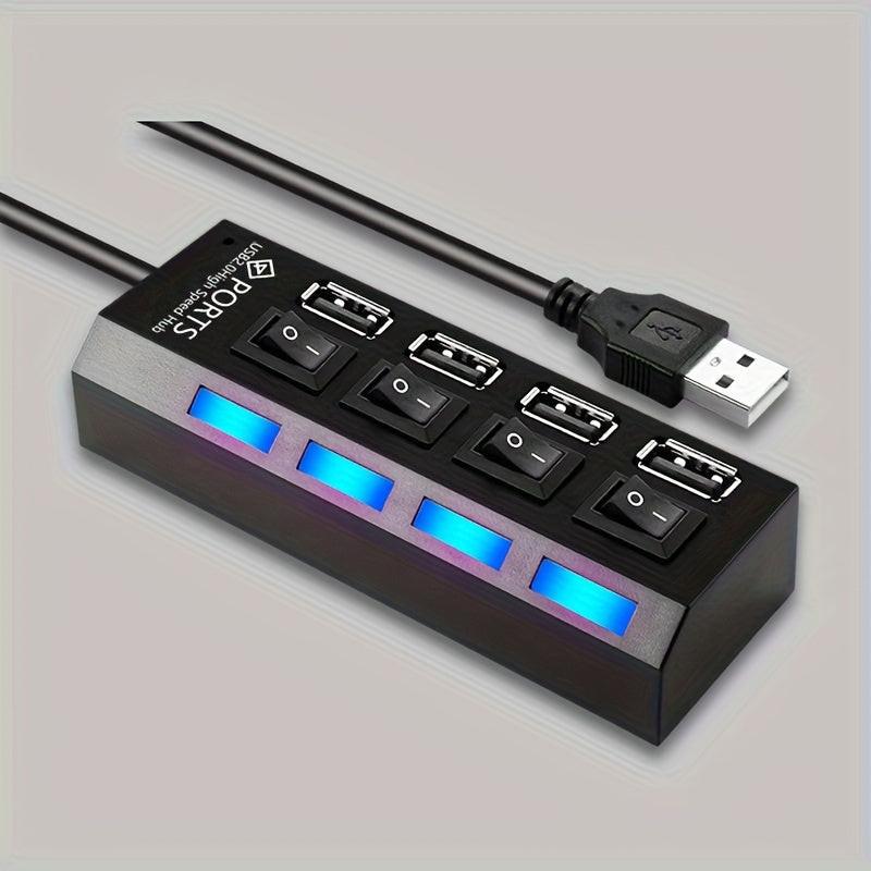 2pcs/1pc High-Speed 4/7 Port USB Splitter Hub, USB 2.0 Hub with Power Supply, Multi-Port Switch Hub Extension Dock, 11.81 Inch Cable - Buy online at  Vibe In Cart.