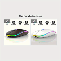 Rechargeable LED Backlit Wireless Mouse, Ultra-Thin 2.4G/5.2 Dual Mode Silent Portable USB Optical Gaming Mouse, Compatible with Laptop/Desktop/Tablet, Ambidextrous Design, 500mAh Battery, Type-C Charging, No Charger Included - Buy online at  Vibe In Cart.