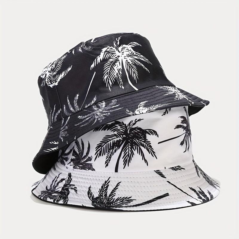 1pc Unisex Coconut Tree Print Bucket Hat - Bohemian Tropical Vacation Style, Breathable & Durable for Outdoor Beach, Casual Wear, Men & Women, Lightweight Headgear, Summer Accessory, Boho Chic, Comfortable Fit, Boho Fashion - Buy online at  Vibe In Cart.