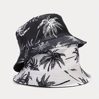 1pc Unisex Coconut Tree Print Bucket Hat - Bohemian Tropical Vacation Style, Breathable & Durable for Outdoor Beach, Casual Wear, Men & Women, Lightweight Headgear, Summer Accessory, Boho Chic, Comfortable Fit, Boho Fashion - Buy online at  Vibe In Cart.
