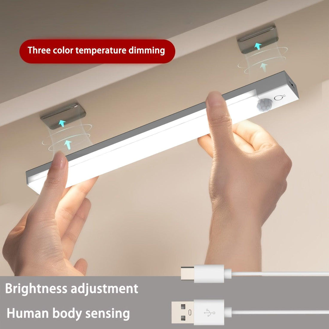 LED Motion-Activated Light with Three Temperature Settings, Infinitely Adjustable Brightness, Rechargeable Via USB, 360° Panoramic Detection, Ideal for Wardrobes, Bedrooms, Staircases, And Music Rooms As a Night Light. - Buy online at  Vibe In Cart.