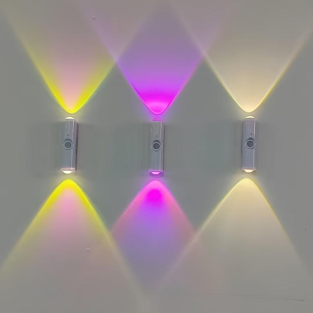 [RGB LED Wall Light] Rechargeable RGB Color Changing LED Wall Light with Motion Sensor, Magnetic Base & Cat-Eye Design - USB-Powered Under-Cabinet Lighting for Home Office, No Wiring Needed, Rechargeable Wall Light, Ambient L - Buy online at  Vibe In Cart.