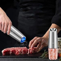 USB Rechargeable Salt and Pepper Grinder Set with Adjustable Coarseness, LED Light Indicator, One-Hand Operation, Stainless Steel Body, Includes 2 Charging Cables - Ideal for Efficient Spice Grinding, Spice Grinder, XWXO - Buy online at  Vibe In Cart.