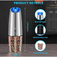 USB Rechargeable Salt and Pepper Grinder Set with Adjustable Coarseness, LED Light Indicator, One-Hand Operation, Stainless Steel Body, Includes 2 Charging Cables - Ideal for Efficient Spice Grinding, Spice Grinder, XWXO - Buy online at  Vibe In Cart.