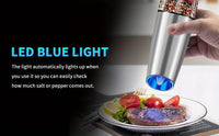 USB Rechargeable Salt and Pepper Grinder Set with Adjustable Coarseness, LED Light Indicator, One-Hand Operation, Stainless Steel Body, Includes 2 Charging Cables - Ideal for Efficient Spice Grinding, Spice Grinder, XWXO - Buy online at  Vibe In Cart.