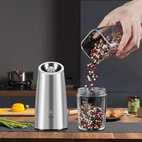 USB Rechargeable Salt and Pepper Grinder Set with Adjustable Coarseness, LED Light Indicator, One-Hand Operation, Stainless Steel Body, Includes 2 Charging Cables - Ideal for Efficient Spice Grinding, Spice Grinder, XWXO - Buy online at  Vibe In Cart.