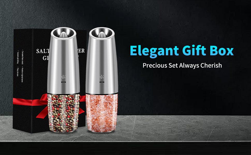 USB Rechargeable Salt and Pepper Grinder Set with Adjustable Coarseness, LED Light Indicator, One-Hand Operation, Stainless Steel Body, Includes 2 Charging Cables - Ideal for Efficient Spice Grinding, Spice Grinder, XWXO - Buy online at  Vibe In Cart.