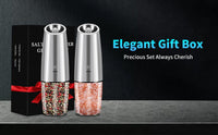 USB Rechargeable Salt and Pepper Grinder Set with Adjustable Coarseness, LED Light Indicator, One-Hand Operation, Stainless Steel Body, Includes 2 Charging Cables - Ideal for Efficient Spice Grinding, Spice Grinder, XWXO - Buy online at  Vibe In Cart.