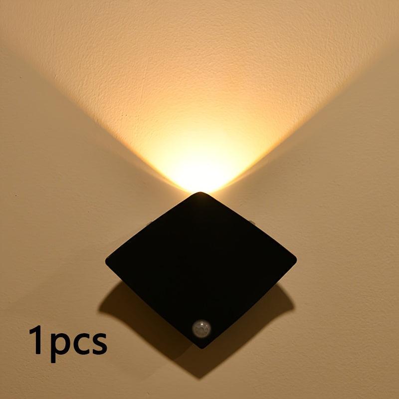 Motion Sensor Wall Lamp Set of 1, 2, or 4 Pieces with Button Switch