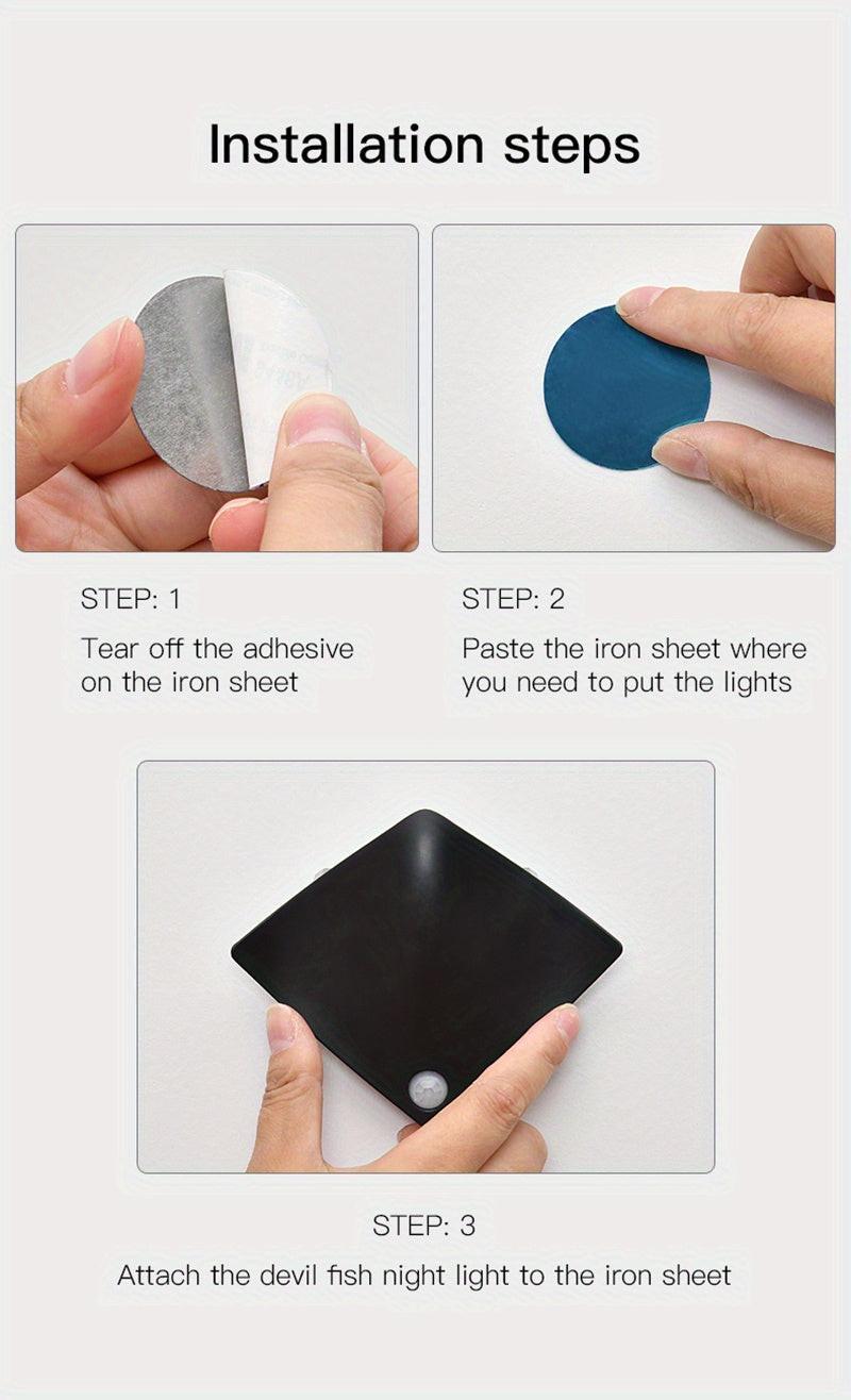 Motion Sensor Wall Lamp Set of 1, 2, or 4 Pieces with Button Switch