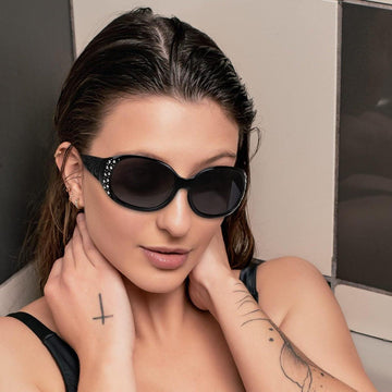 LVIOE Outlets Polarized Fashion Glasses for Women, Rhinestone Wrap Around Fashion Glasses with Protection Lens LS008 - Buy online at  Vibe In Cart.