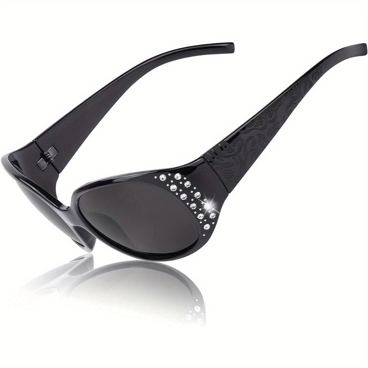LVIOE Outlets Polarized Fashion Glasses for Women, Rhinestone Wrap Around Fashion Glasses with Protection Lens LS008 - Buy online at  Vibe In Cart.