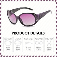 LVIOE Outlets Polarized Fashion Glasses for Women, Rhinestone Wrap Around Fashion Glasses with Protection Lens LS008 - Buy online at  Vibe In Cart.